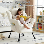Lazy Chair for Living Room, Large Beige Accent Chair - Image 5