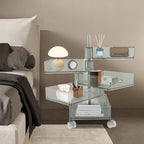 5 Tier Storage Cabinet, 360° Rotating Sofa Side Cabinet, Mobile Bedside Table - Image 2