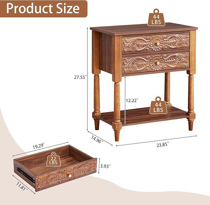 Nightstand, Farmhouse Bedside Table - Image 2