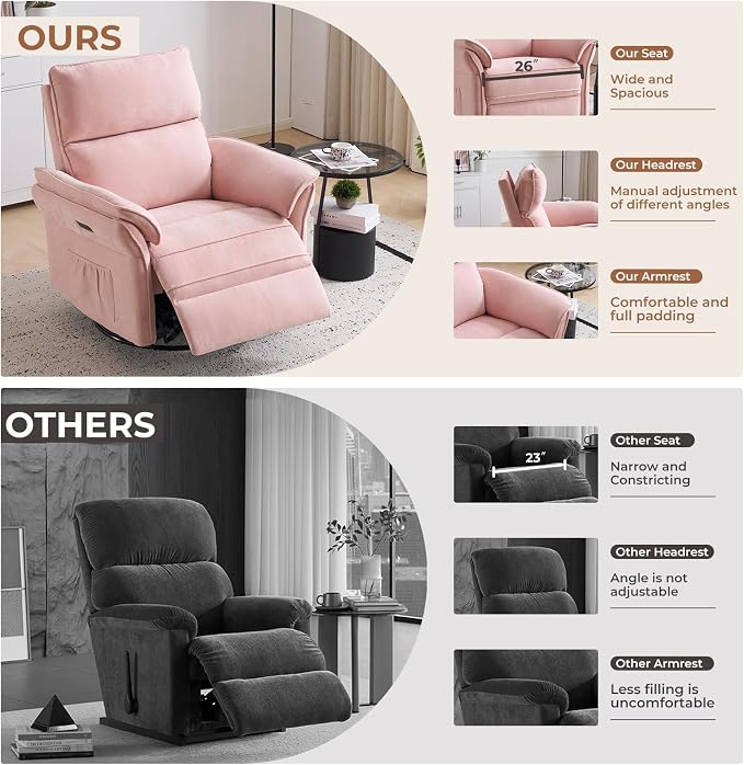 Oversized Power Recliner Chair Swivel Glider - Image 8