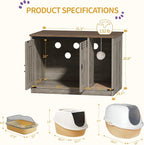 Hzuaneri Cat Litter Box Enclosure, Hidden Litter Box Cabinet Furniture - Image 7