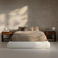 RECCI AirFrame Half-Moon Upholstered Full Platform Bed Frame, Boucle Curved by RECCI