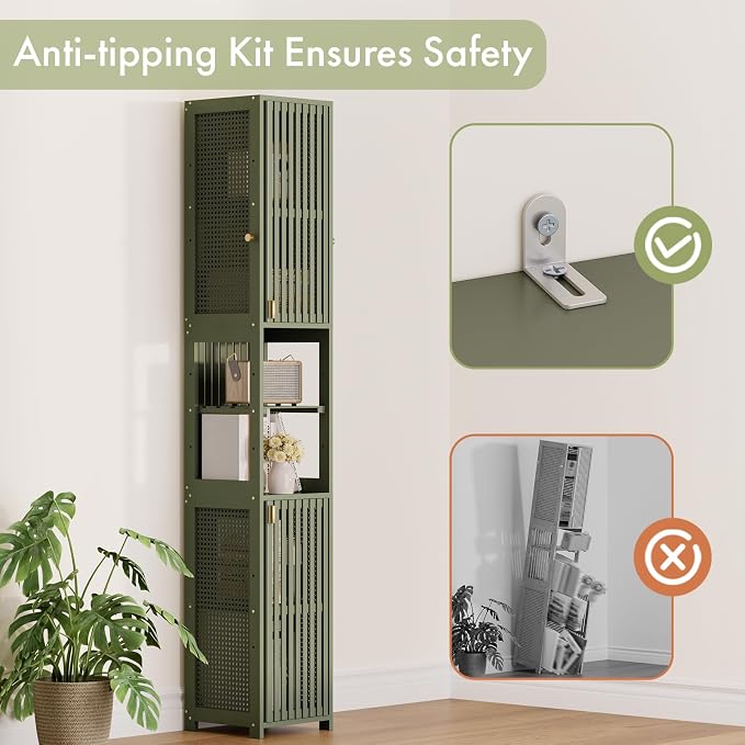 Amazer Tall Bathroom Storage Cabinet 70'', Freestanding Cabinet Storage - Image 9