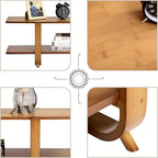 HollyHOME Bamboo TV Stand with Storage - Image 5