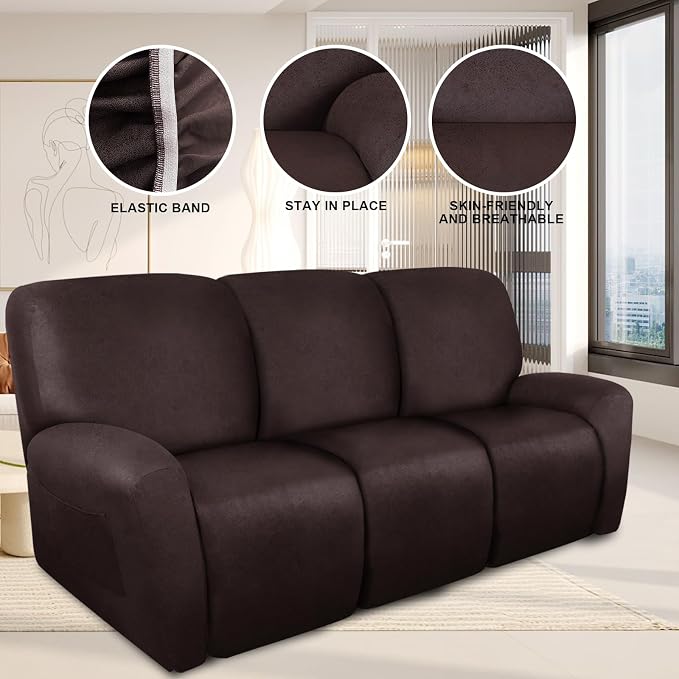 ANARACHON Recliner Couch Cover Leather Look Recliner Sofa Covers - Image 5