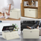 ENGPOW Storage Ottoman Bench, Fireproof Folding Bench - Image 6