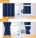 RV Blackout Curtains for Bedroom, 52 x 30 Inches Long Navy 2 Panels | Thermal - Image 4