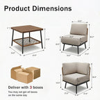 9-Piece Patio Conversation Sets, Rattan Outdoor 7-Seat Sectional Sofa, Wicker - Image 3