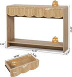 ORRD Console Table with Drawers, Mid-Century 43 Inches Narrow Entryway Table - Image 2