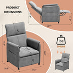Recliner Chair，Electric Adjustable Chenille Recliner - Image 2