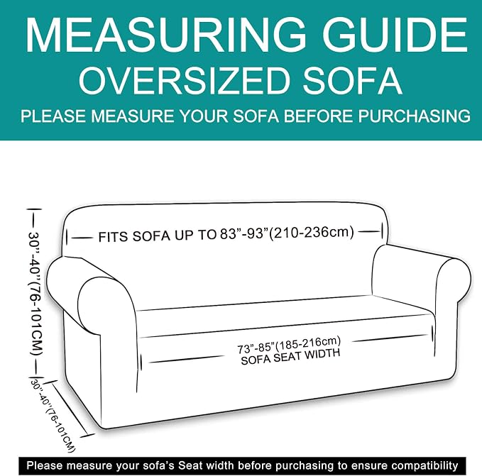 U-NICE HOME Oversized Stretch Couch Cover Slipcover, Bronze Green | 3 Cushion - Image 6