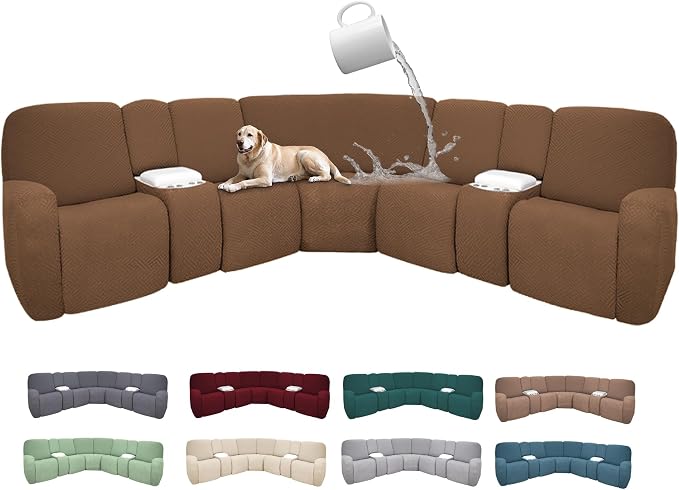 100% Waterproof Sectional Recliner Couch Covers by ROFASVCO