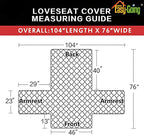 Easy-Going Reversible Couch Cover, 2 Cushion Sofa, Peacockblue/Beige | Loveseat - Image 6