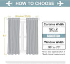 ChrisDowa Blackout Curtains for Bedroom and Living Room 63 Inches Long | 2 - Image 5