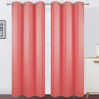 Blackout Curtains 42 x 84 inch/Coral Curtains Set of 2 Panels/Thermal Insulated by Lemomo