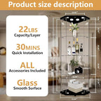 Beauty4U Glass Display Corner Cabinet - Image 2