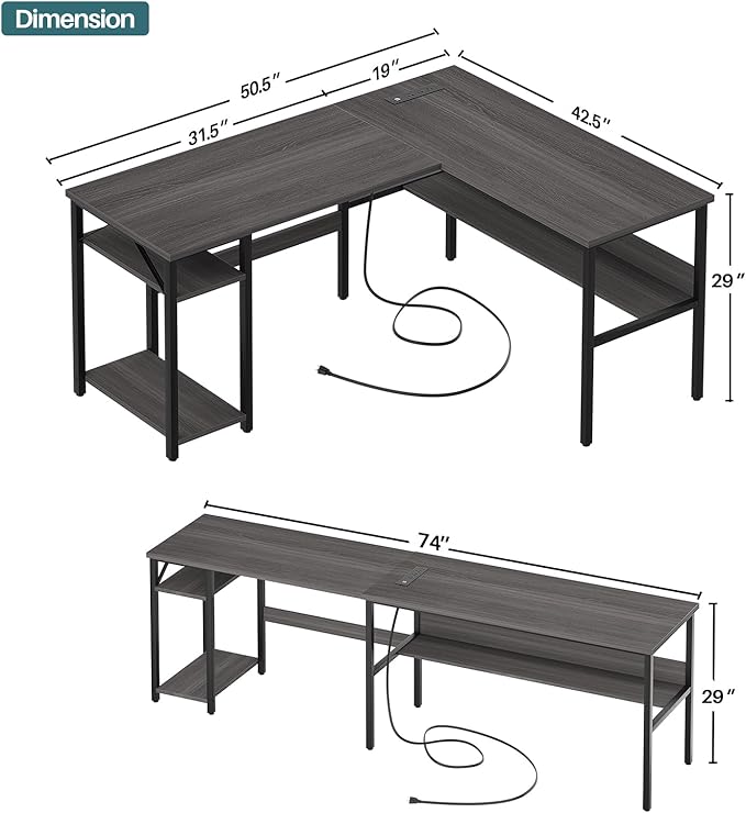 Unikito Reversible L Shaped Desk - Image 3