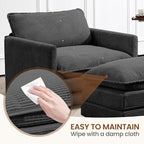 ROWHY Single Armchair with Ottoman, Modern Corduroy Cloud Couch with - Image 5
