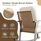 Aoxun 3-Piece Outdoor Rocking Bistro Set, Patio Furniture Set - Image 4