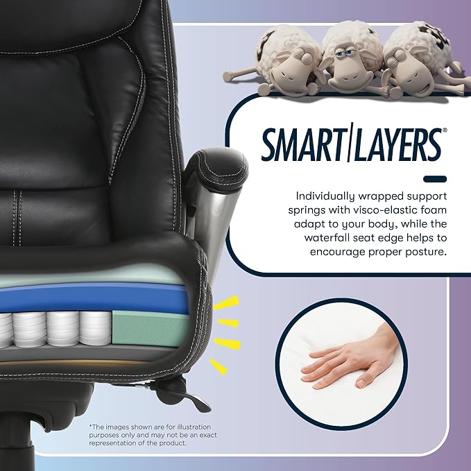 Serta Lautner Executive Home Office Desk Chair, Ergonomic High-Back - Image 6