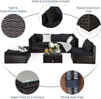 Tangkula 6 Piece Patio Furniture Set, Outdoor Deck Lawn Backyard Durable Steel - Image 9