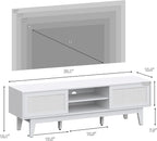 Xixini Boho TV Stand for 55 65 Inch TV, Rattan Entertainment Center - Image 2