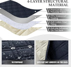 Genina L Shape Couch Cover, Sectional Couch Chaise Covers, Waterproof Washable - Image 3