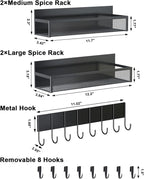 Aufworld Magnetic Spice Rack for Refrigerator, 5 Pack Magnetic Shelf, Moveable - Image 2