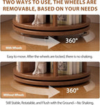 Muwuele 6 Tier Rotating Bookshelf Tower, Solid Wood Bookshelf on Wheels - Image 4