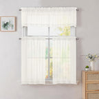 Simplebrand Ivory Sheer Kitchen Curtains - Image 8