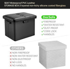 DocSafe Storage Ottoman with Lock, Fireproof Folding Ottoman Foot Rest Stool - Image 8