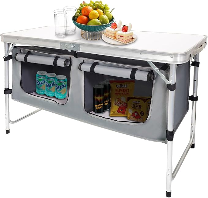 CampLand Outdoor Folding Table Aluminum Lightweight Height Adjustable by CampLand