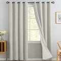 Yakamok Cream Linen Textured Curtains 90 Inches Long by Yakamok