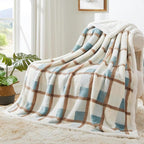 PU MEI Super Soft Faux Rabbit Fur Sherpa Fleece Throw Blanket, Reversible - Image 6