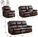 EBELLO Faux Leather Power Recliner Sofa Furniture Set, Included Electric - Image 2