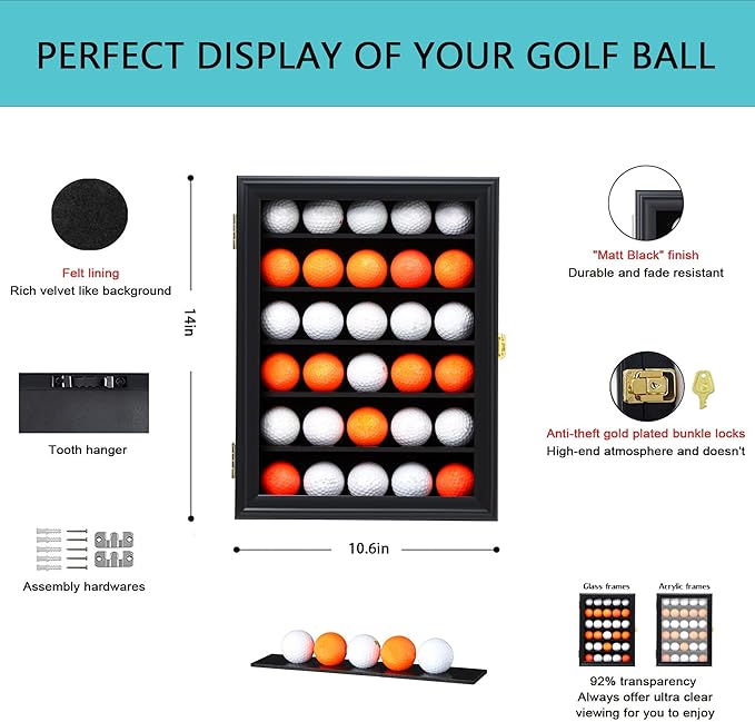 KCRasan 30 Golf Ball Display Case Lockable - Image 2
