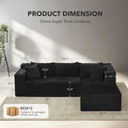Modular Sectional Sofa Cloud Sectional Couch, Deep Seat Memory Foam Plush - Image 2