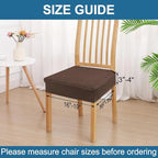Smiry Waterproof Seat Covers for Dining Room Chairs Set of 4, Stretch Jacquard - Image 2