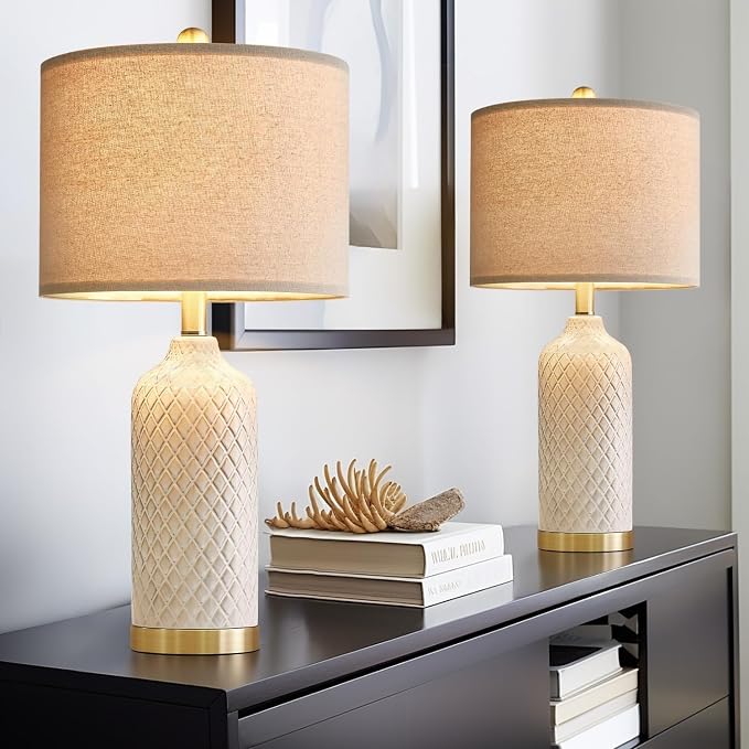 G-SAFAVA 24.25" Table Lamps Set of 2 Modern Ceramic Lamps - Image 8