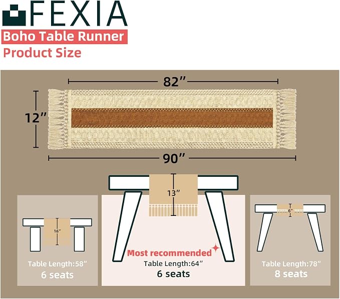 Fexia Table Runner 90 Inch Thanksgiving Decor - Image 2