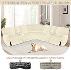 Arfntevss Sectional Recliner Couch Covers Velvet Washable Corner Sectional Sofa - Image 3