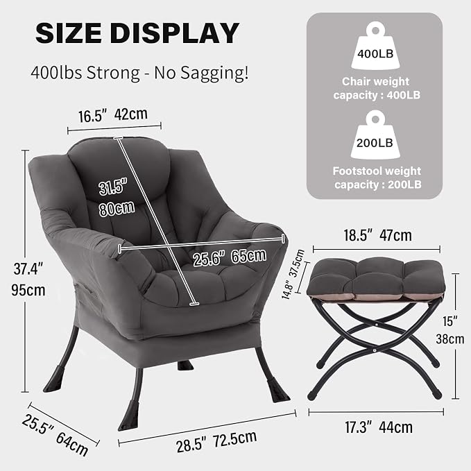 Tiita Lazy Chair, Comfy Leisure Sofa Reading Chair - Image 3