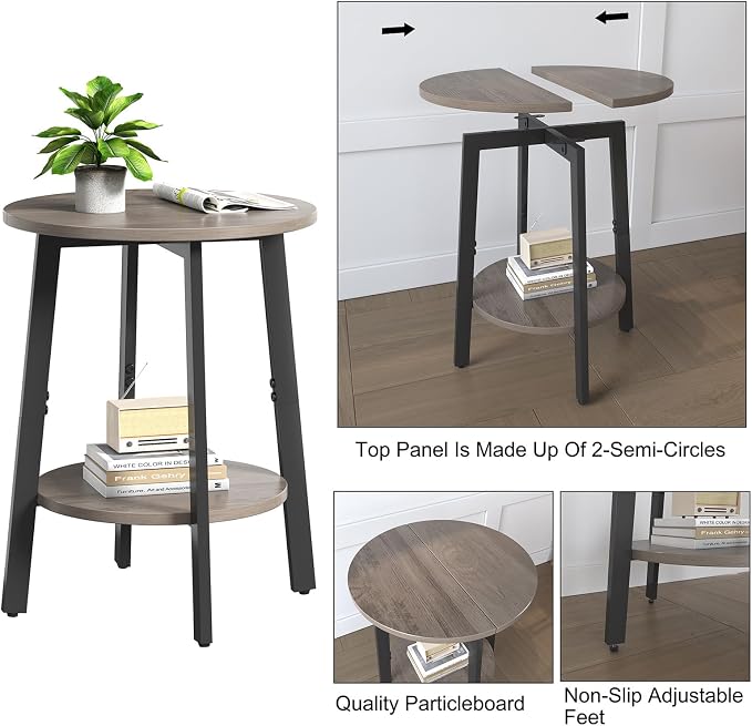 sthmec Side Table, Small Round End Table - Image 5