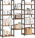 NUMENN Triple Column 4 Tier Bookshelf, Bookcase by NUMENN