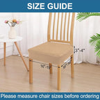 Smiry Waterproof Seat Covers for Dining Room Chairs Set of 4, Stretch Jacquard - Image 2