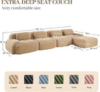 Boneless Sectional Couch, No Assembly Required, 152.7” L Shaped Modular Cloud - Image 3