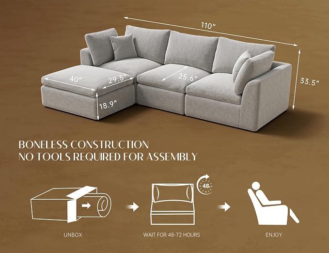 ohllob 110" Cloud Sectional Couches - Image 2