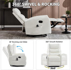 Trustyue Swivel Rocker Recliner Chair, 360° Swivel Recliner - Image 8