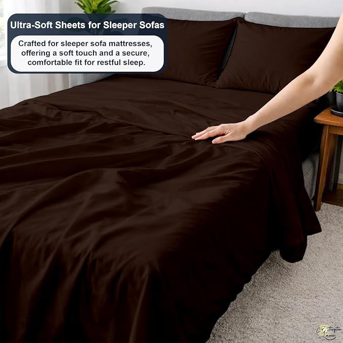 Cottington Lane Sleeper Sofa Sheets Full Size, 4 Piece Premium Quality 100% - Image 3