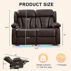 58.3" Reclining Loveseat Sofa, RV Loveseat Recliner Couch - Image 2